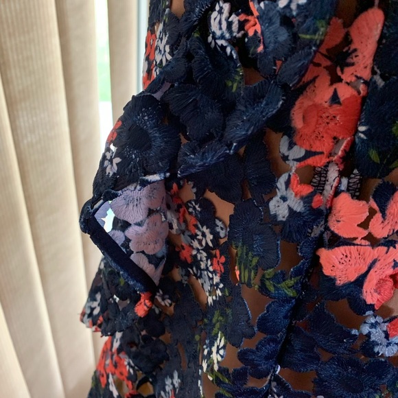 Michael Kors navy and peach lace dress - Picture 5 of 9